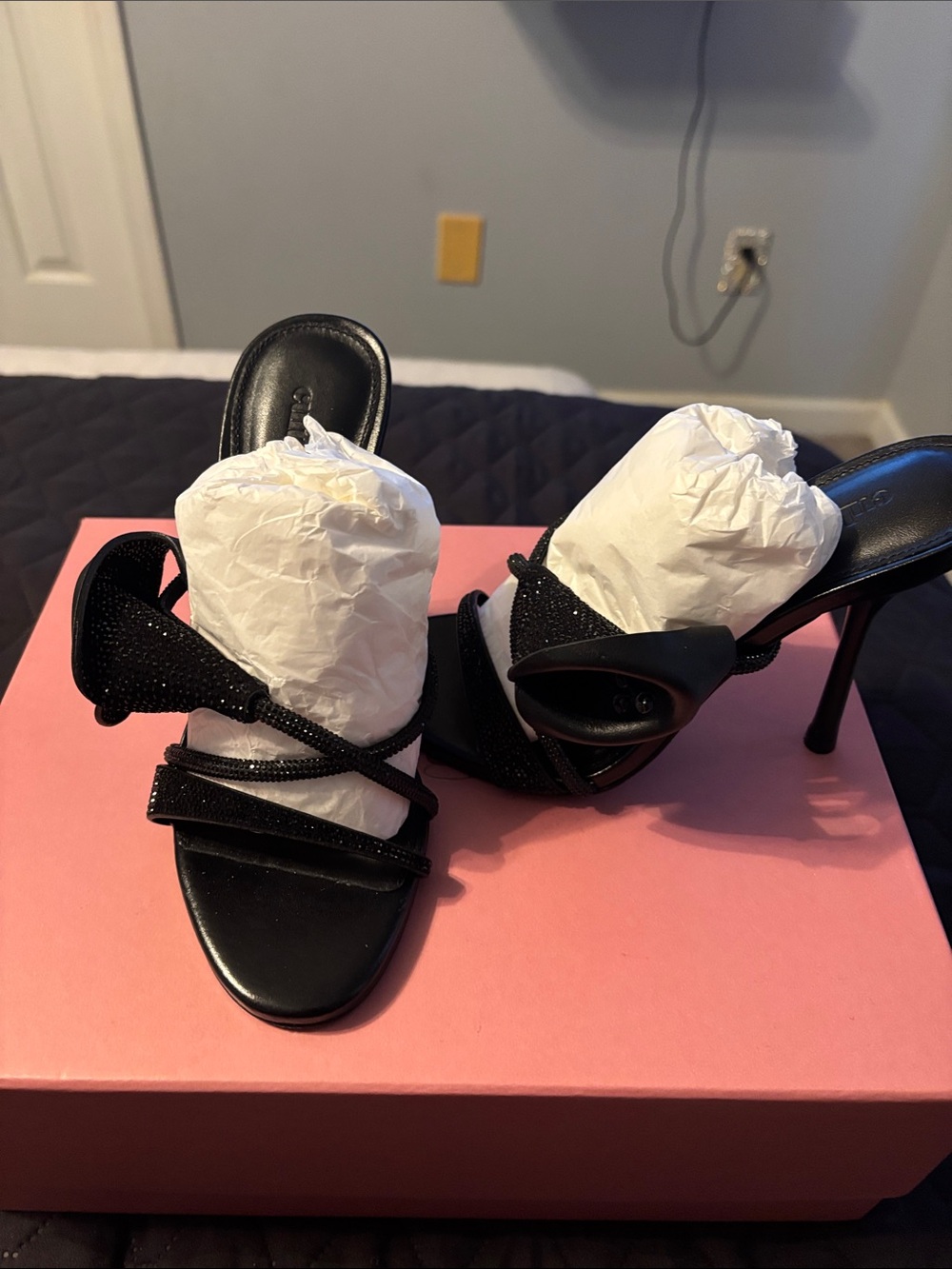 cult gaia Black Strappy Knot Stiletto Sandals